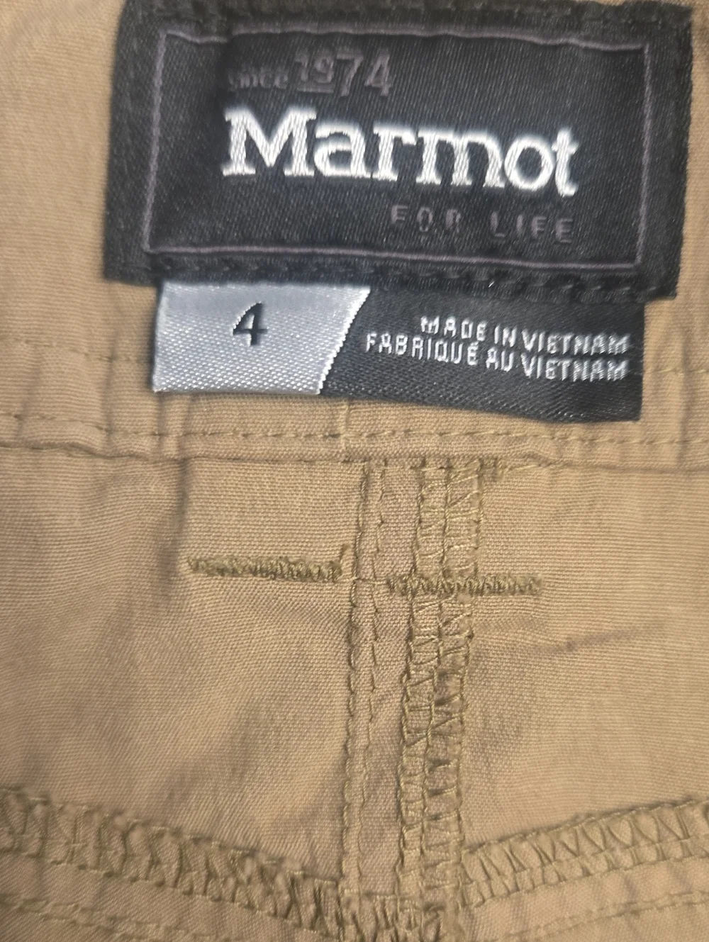 Nwt Marmot Women's Khaki/Tan Performance Shorts Size 4 - Picture 3 of 5